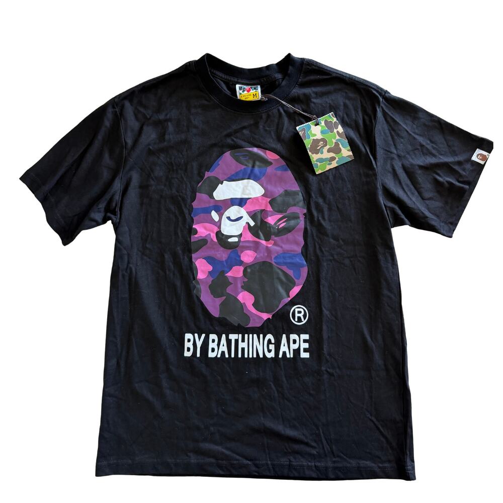 BAPE Black x Purple Graphic Tee M NWT $120